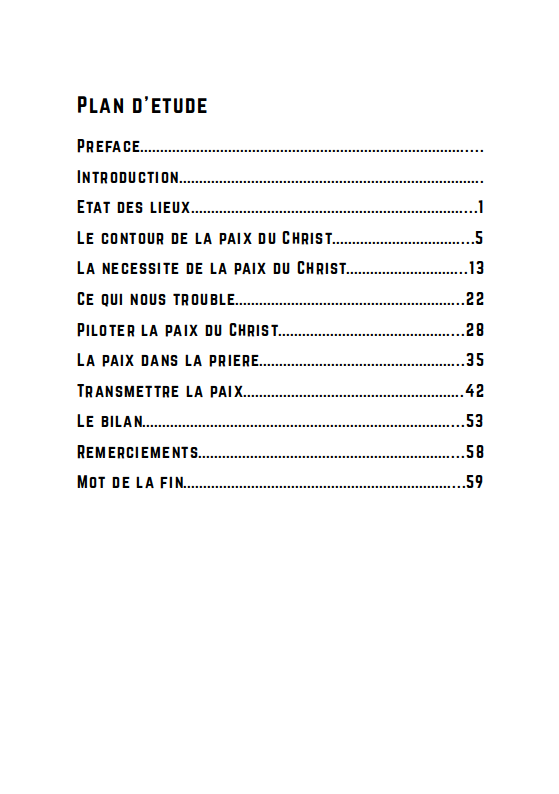 Une paix qui transforme, le PDF